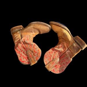 Dan Post Tan and Red Cowboy Boots